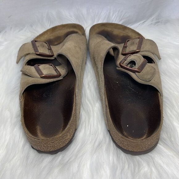 Birkenstock Arizona Tan Suede Sandals Sz 38/US 7 - Picture 3 of 8